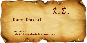 Korn Dániel névjegykártya